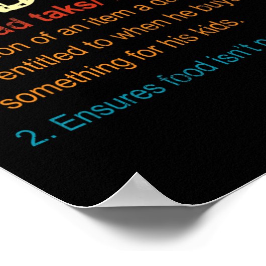 パパ税の定義おもしろい父の日男性ボーイズギフト ポスター (角)