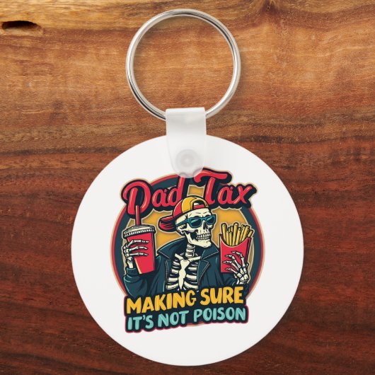パパ税の毒でないことを確かめおもしろいる キーホルダー (正面)