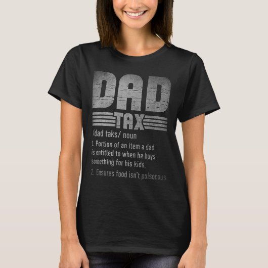 パパ税定義おもしろい男性の父の日レトロ Tシャツ (正面)