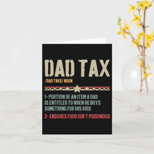 パパ税定義おもしろい皮肉な父の日 カード (黄色い花)