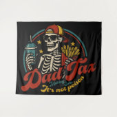 パパ税 確実に毒じゃないスケルトン タペストリー (正面(横))