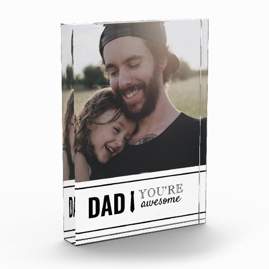 パパ素晴らしあなたはパパの女の子の写真パパの日 フォトブロック (左)