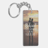 パパ素晴らしかわいい父の日の写真 キーホルダー (正面左)