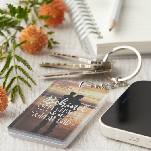 パパ素晴らしかわいい父の日の写真 キーホルダー (正面右)