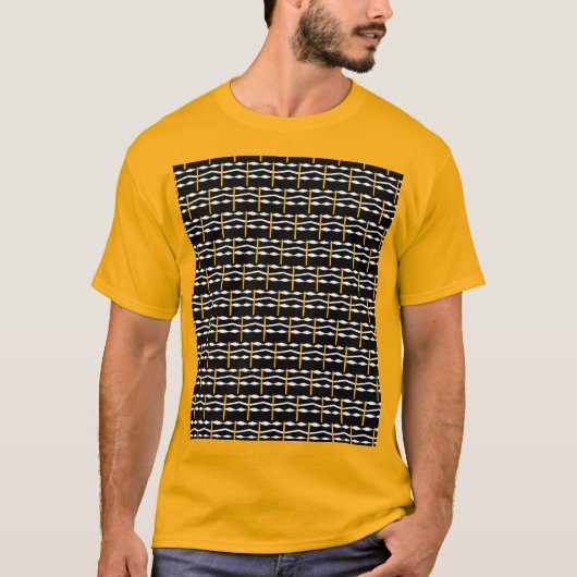 パパ素晴らしのアフリカアートオレンジ Tシャツ (正面)