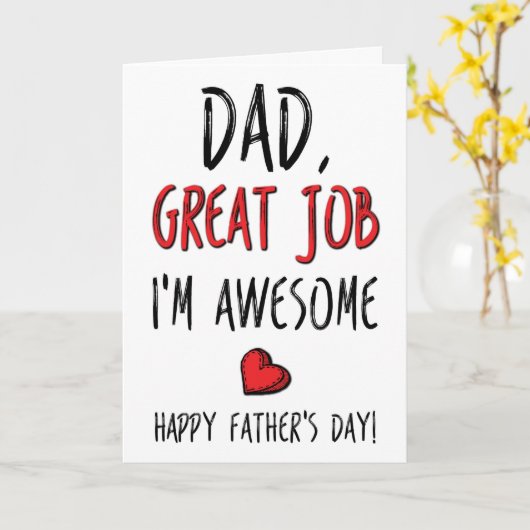 パパ素晴らしの仕事私は素晴らし父の日 カード (黄色い花)