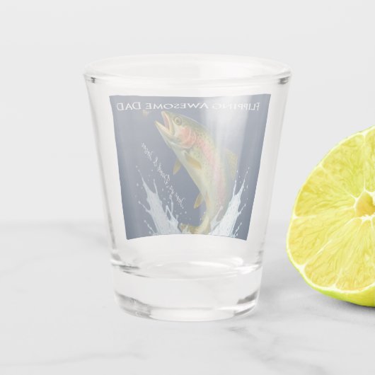 パパ素晴らしの子の名前の反転 ショットグラス (裏面)