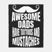 パパ素晴らしはタトゥーフリースブランケットブラック フリースブランケット (正面)