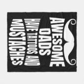 パパ素晴らしはタトゥーフリースブランケットブラック フリースブランケット (正面(横))