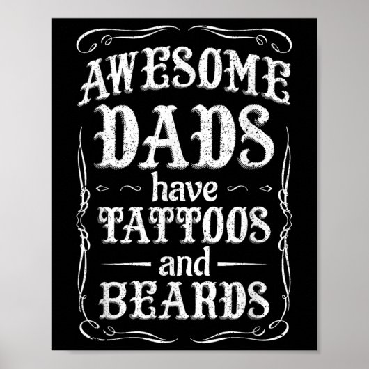 パパ素晴らしは刺青とBeards Shirt Mom Wifを持っている ポスター (正面)