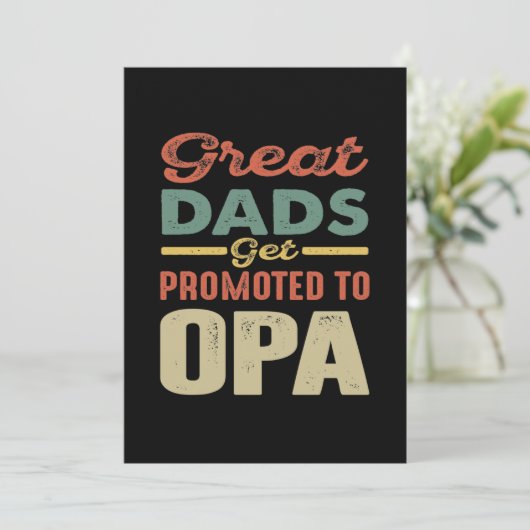 パパ素晴らしはOpaギフト男性に昇進する サンキューカード (スタンド正面)