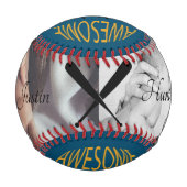 パパ素晴らしエバーモノグラムツーフォトベースボール 野球ボール (正面)