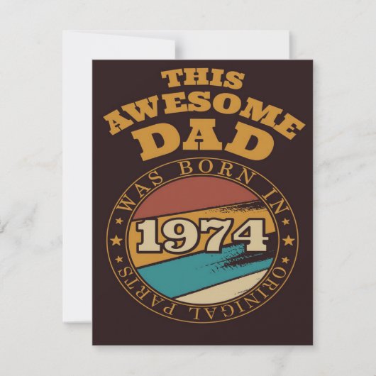 パパ素晴らしギフトアイディア1974 |第48回誕生日ギフト 招待状 (正面)