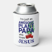 パパ素晴らしーがイエスを愛するモノグラム植物 缶クーラー (缶裏面)