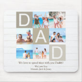 パパ素朴の木造デコールと家族の写真 マウスパッド (正面)