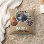 パパ素朴の3枚の写真がお気に入りです。父の日 クッション (ブランケット)