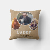 パパ素朴の3枚の写真がお気に入りです。父の日 クッション (裏面)