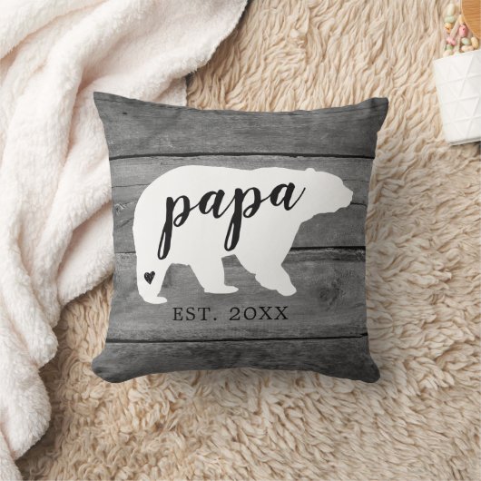パパ素朴ベアハート誕生フォトキープサケ クッション (ブランケット)