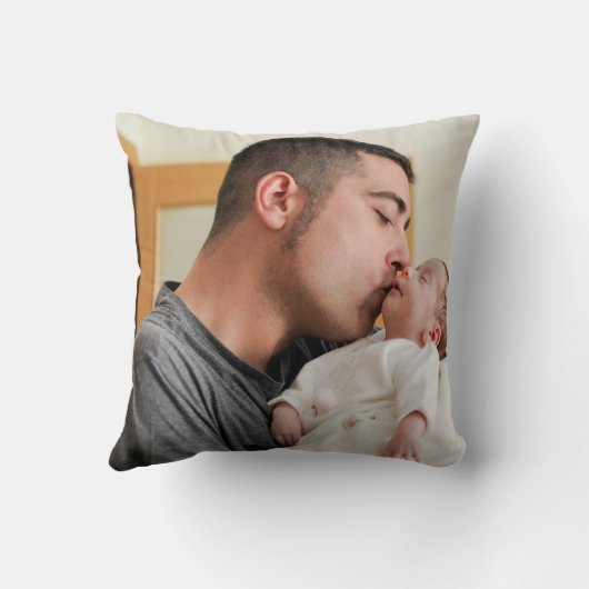 パパ素朴ベアハート誕生フォトキープサケ クッション (裏面)