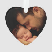 パパ素朴ベア赤バッファロープライド写真 オーナメント (裏面)