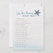 パパ素朴赤ちゃんシャワーゲームカードを知っている海 招待状 (正面)