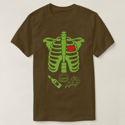パパ線骨格X線可笑ハロウィーン Tシャツ (デザイン正面)