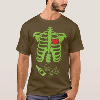 パパ線骨格X線可笑ハロウィーン Tシャツ