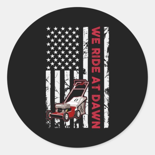 パパ芝刈り草園芸気に業 ラウンドシール (正面)