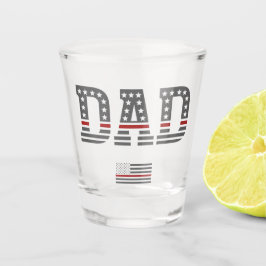 パパ薄型レッドライン消防士のパパギフト ショットグラス