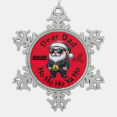 パパ親愛ホホホホホヤホ – ギャングスタークリスマス | レッド スノーフレークピューターオーナメント (正面)