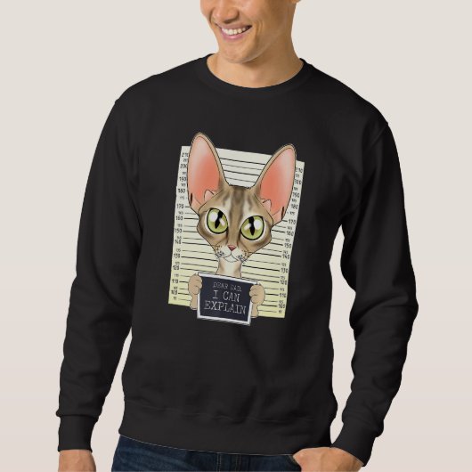 パパ親愛I Devonレックス猫パパI Devon スウェットシャツ (正面)