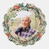 パパ記念の愛の思い出素朴に オーナメントカード (裏面)