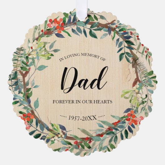 パパ記念の愛の思い出素朴に オーナメントカード (正面)