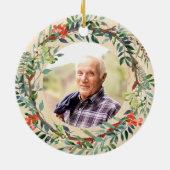 パパ記念の愛の思い出素朴に セラミックオーナメント (裏面)