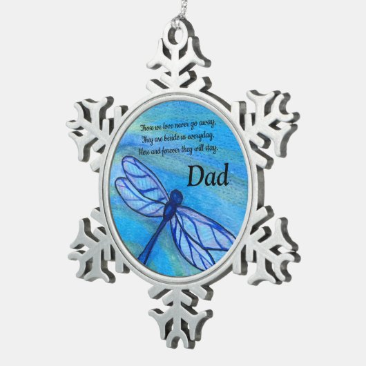 パパ記念物語ネバーピー遠くにストンボ スノーフレークピューターオーナメント (右)
