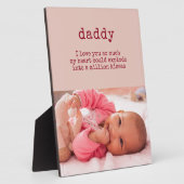 パパ詩とカスタムベビーガール写真 フォトプラーク (側面)