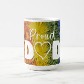 パパ誇りを持ったゲイプライドレインボーフローラフラッグ コーヒーマグカップ (中央)