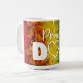 パパ誇りを持ったゲイプライドレインボーフローラフラッグ コーヒーマグカップ (正面左)