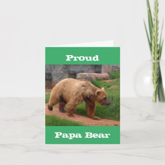 パパ誇りを持ったベア父の日のグリーティングカード カード (正面)