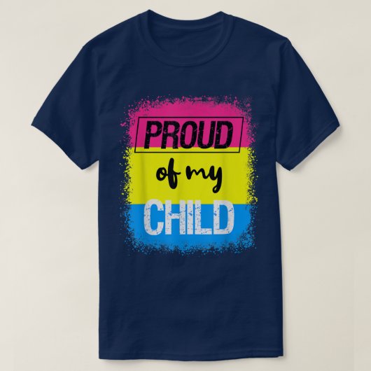 パパ誇りを持った母の私の子供のパンフラグおもしろいLGBTQパン Tシャツ (デザイン正面)