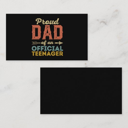 パパ誇りを持った10代の若者第13誕生日 名刺 (正面/裏面)