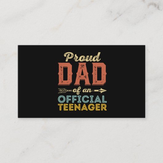 パパ誇りを持った10代の若者第13誕生日 名刺 (正面)