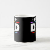 パパ誇りを持ったLGBTおもしろい父の日ゲイプライド コーヒーマグカップ (中央)