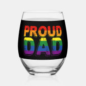 パパ誇りを持ったLGBT親ゲイプライドパパ ステムなしワイングラス (裏面)