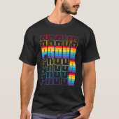 パパ誇りを持ったLgbtqゲイフラグプライド月父親親 Tシャツ (正面)