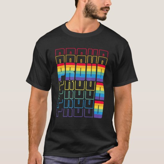 パパ誇りを持ったLgbtqゲイフラグプライド月父親親 Tシャツ (正面)