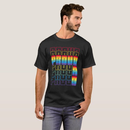 パパ誇りを持ったLgbtqゲイフラグプライド月父親親 Tシャツ (正面フル)