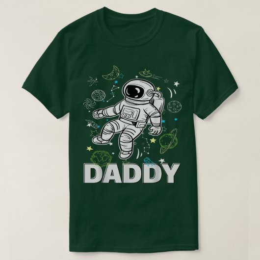 パパ誕生日おもしろい宇宙飛行士宇宙惑星Spac Tシャツ (デザイン正面)