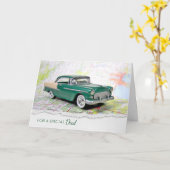 パパ誕生日のレトロカー カード (黄色い花)