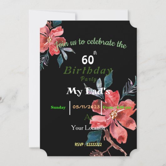 パパ誕生日の招待状 招待状 (正面)